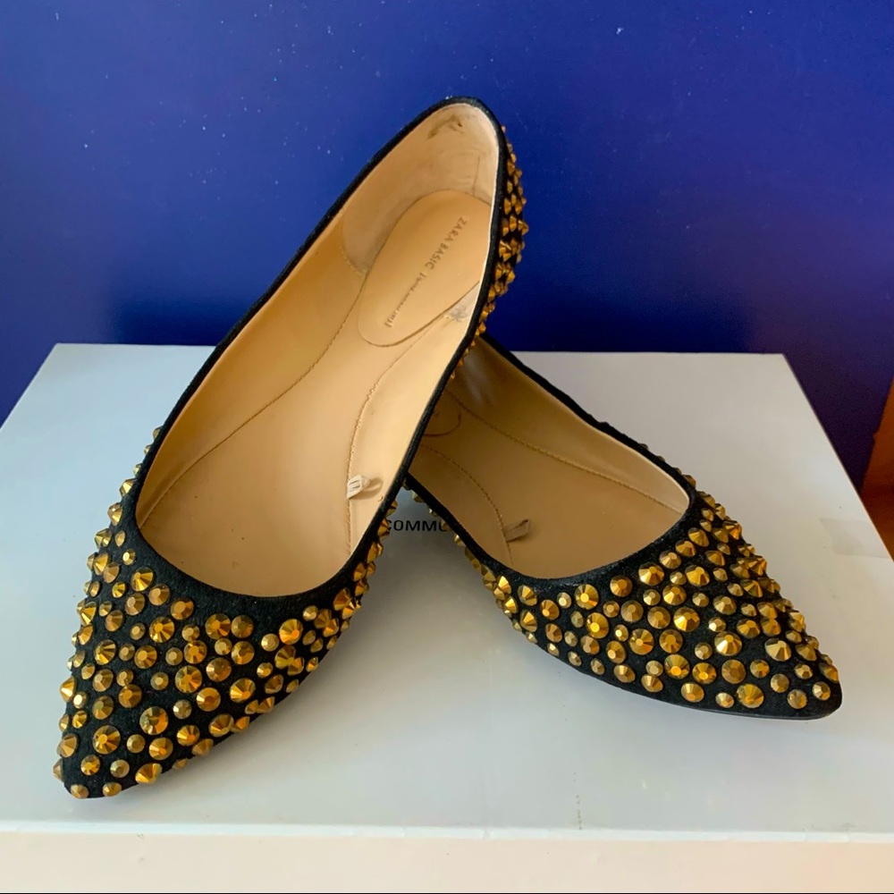 Blinged Out Rhinestone Flats from Zara